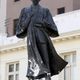A statue of Mahatma Gandhi is seen after it was vandalized with white paint at Gandhi Square in Johannesburg Apr 13, 2015.